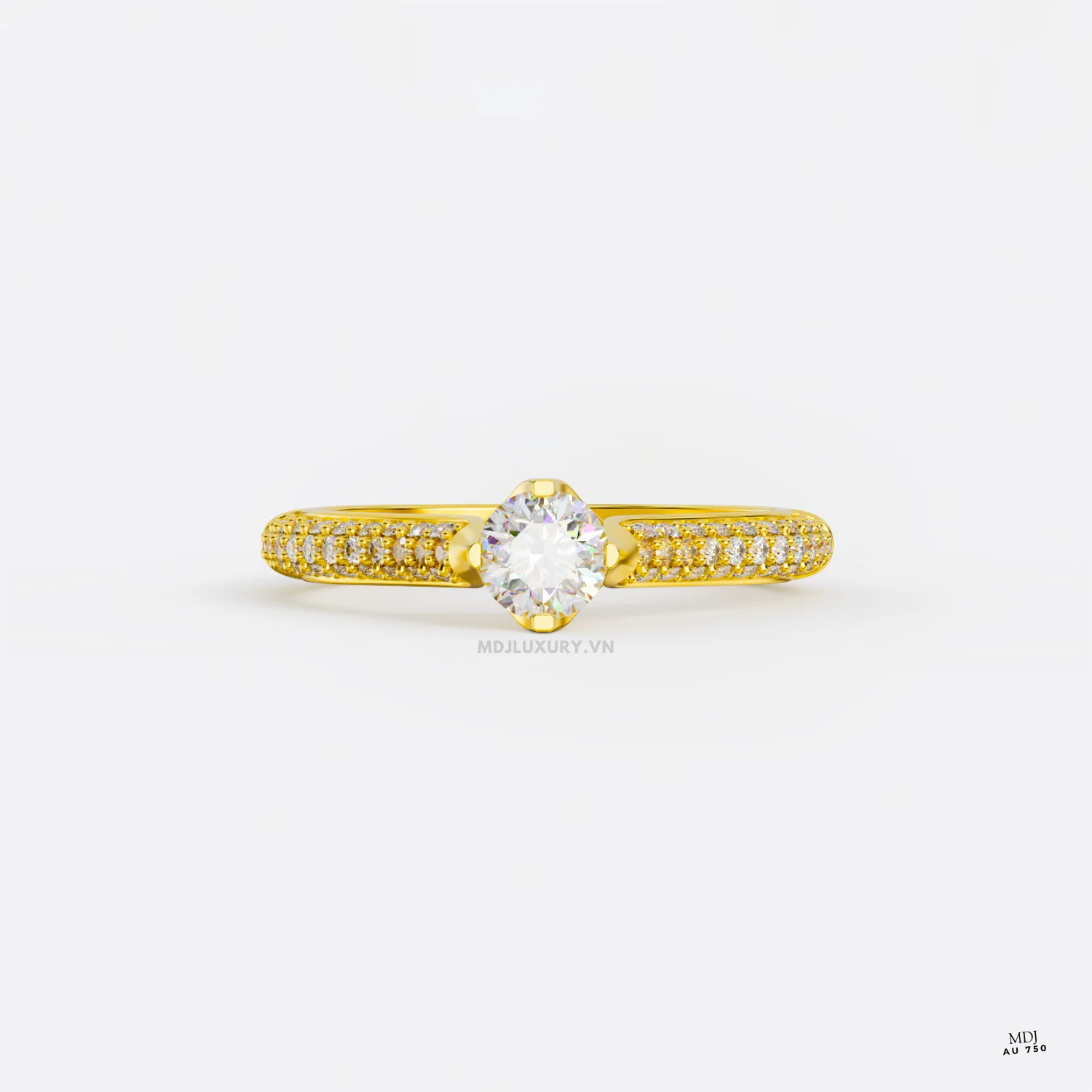Nhẫn Cầu Hôn Cao Cấp Vàng Tây 18K và 14K NNU218