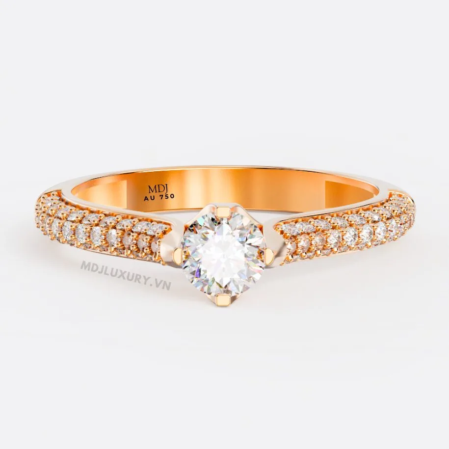 Nhẫn Cầu Hôn Cao Cấp Vàng Tây 18K và 14K NNU218