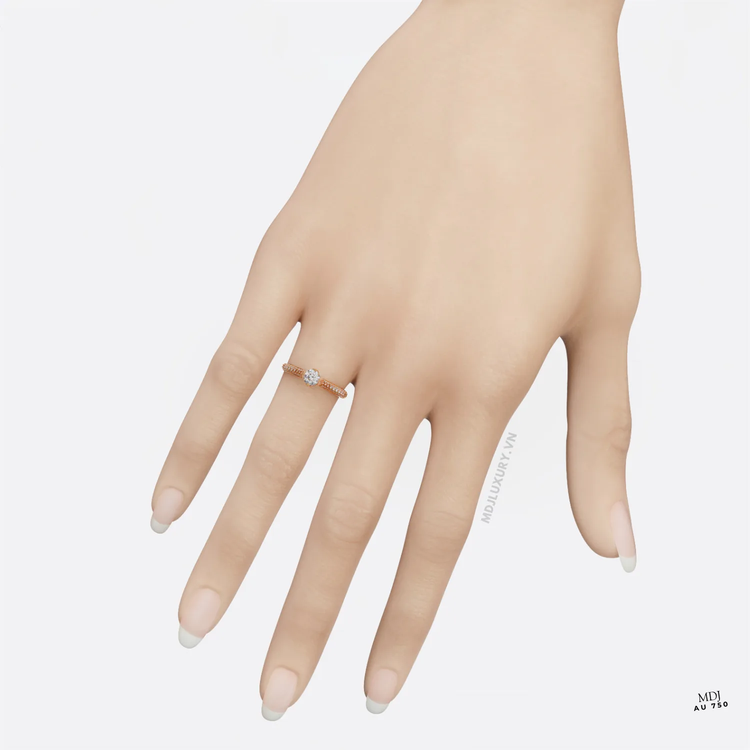 Nhẫn Cầu Hôn Cao Cấp Vàng Tây 18K và 14K NNU218