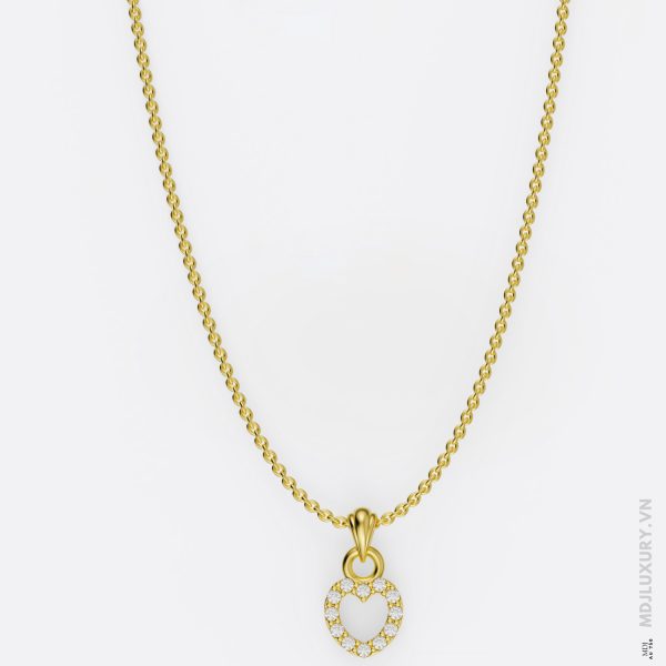 Mặt dây chuyền Nữ Trái Tim đính kim cương MDN07