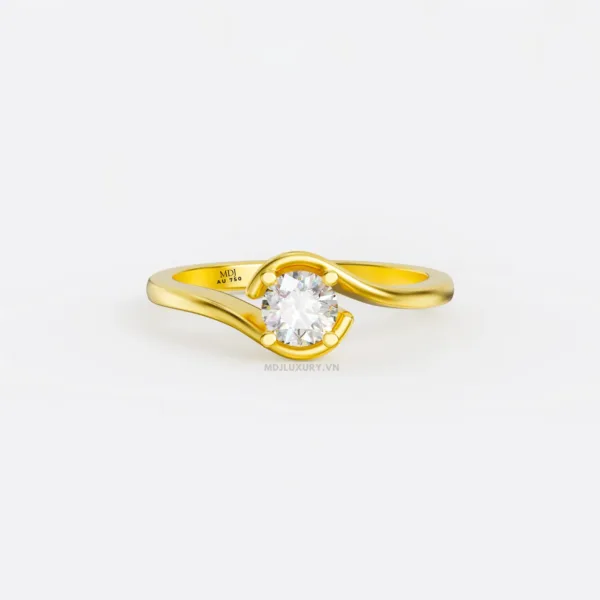 Nhẫn Cầu Hôn Vàng Trắng 18K kim cương thiên nhiên - NNU08