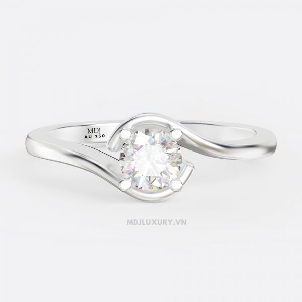 Nhẫn Cầu Hôn Vàng Trắng 18K kim cương thiên nhiên - NNU08