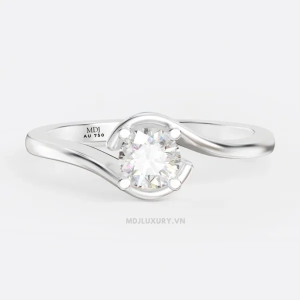 Nhẫn Cầu Hôn Vàng Trắng 18K kim cương thiên nhiên - NNU08