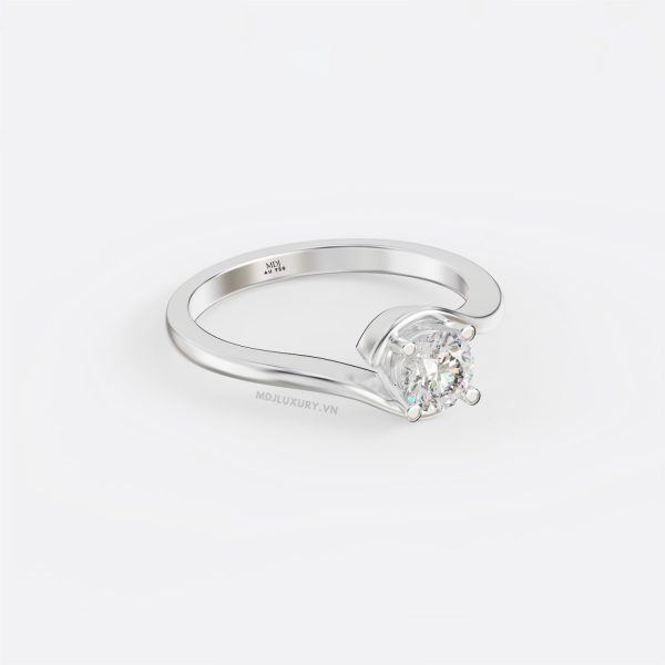 Nhẫn Cầu Hôn Vàng Trắng 18K kim cương thiên nhiên - NNU08