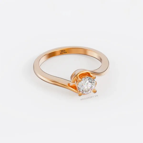 Nhẫn Cầu Hôn Vàng Trắng 18K kim cương thiên nhiên - NNU08