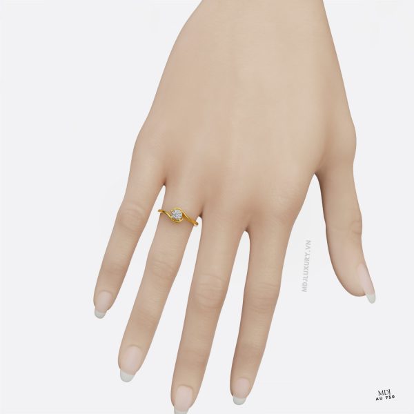 Nhẫn Cầu Hôn Vàng Trắng 18K kim cương thiên nhiên - NNU08
