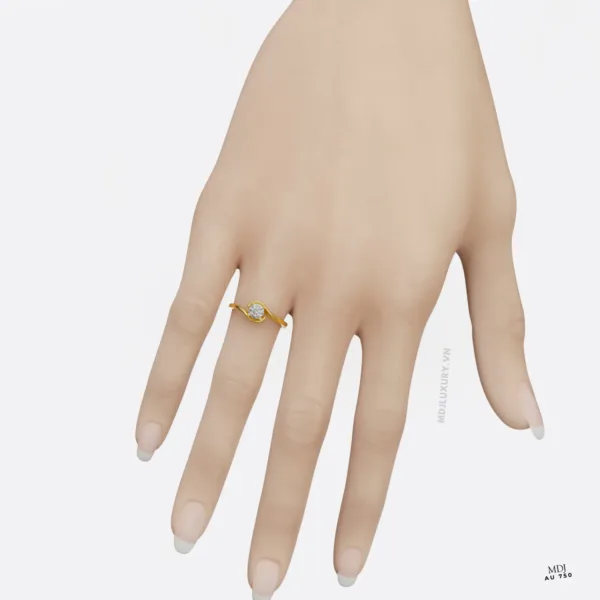Nhẫn Cầu Hôn Vàng Trắng 18K kim cương thiên nhiên - NNU08