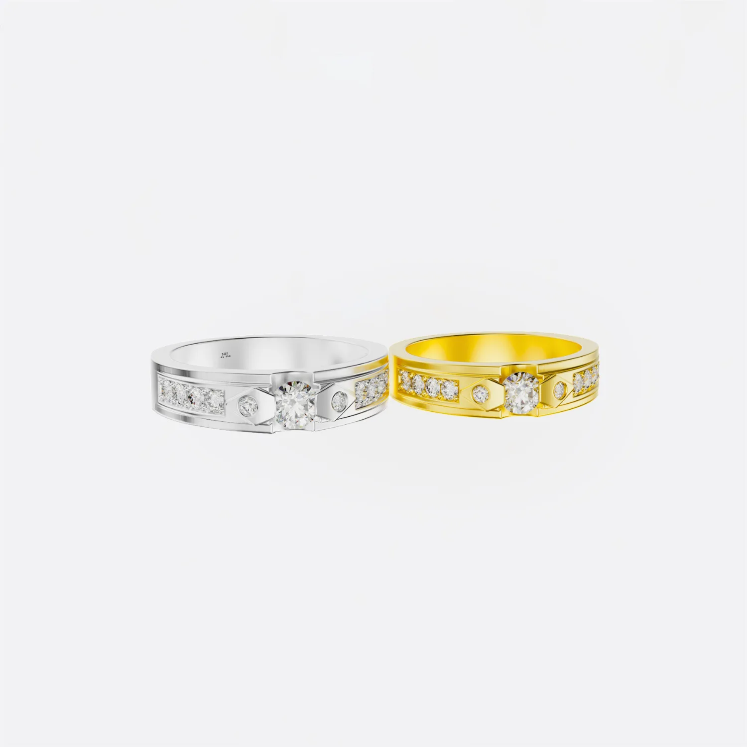 Nhẫn cưới vàng tây 14K đẹp NC06