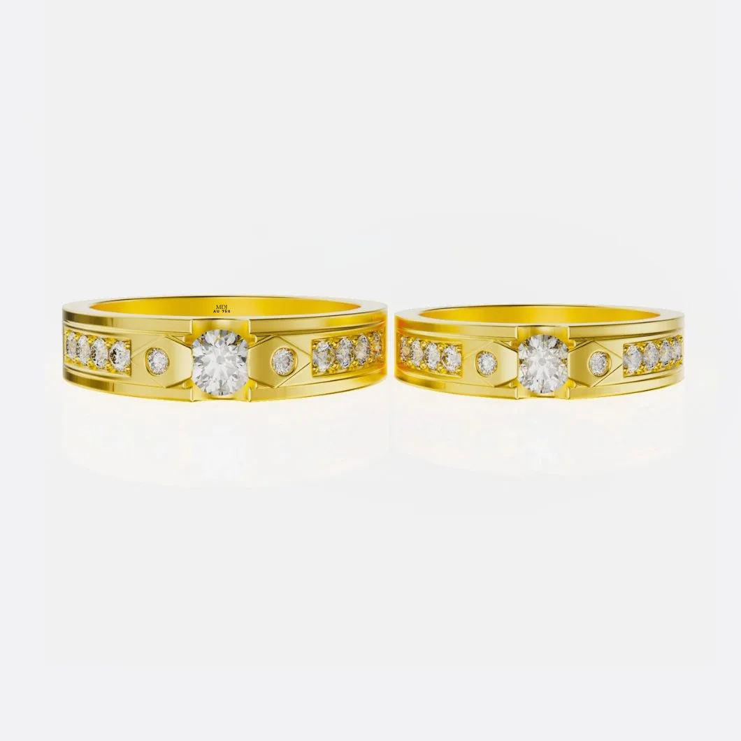 Nhẫn cưới vàng tây 14K đẹp NC06