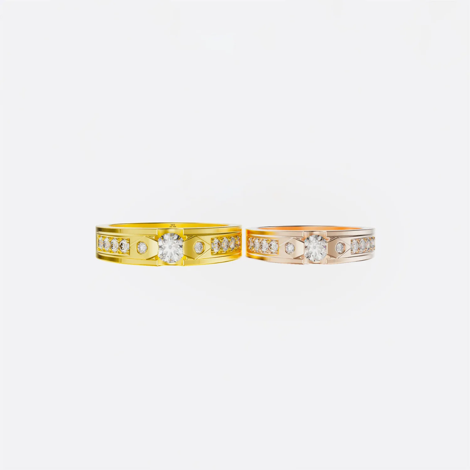 Nhẫn cưới vàng tây 14K đẹp NC06