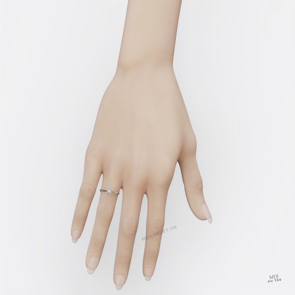 Nhẫn Cầu hôn vàng trắng kim cương Moissanite NNU245