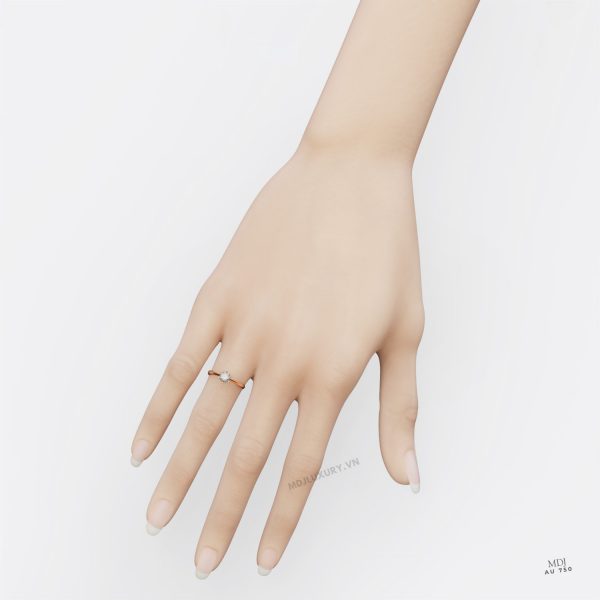 Nhẫn Cầu hôn vàng trắng kim cương Moissanite NNU245