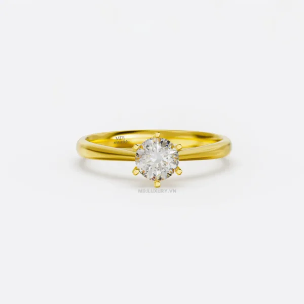 Nhẫn Cầu hôn vàng trắng kim cương Moissanite NNU245
