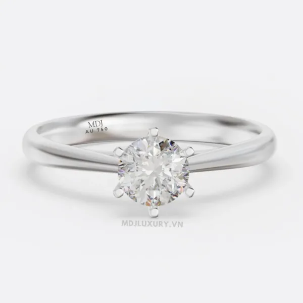 Nhẫn Cầu hôn vàng trắng kim cương Moissanite NNU245