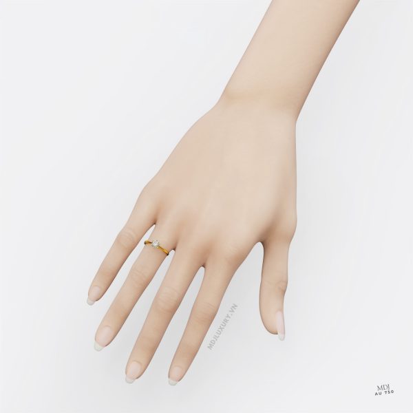 Nhẫn Cầu hôn vàng trắng kim cương Moissanite NNU245