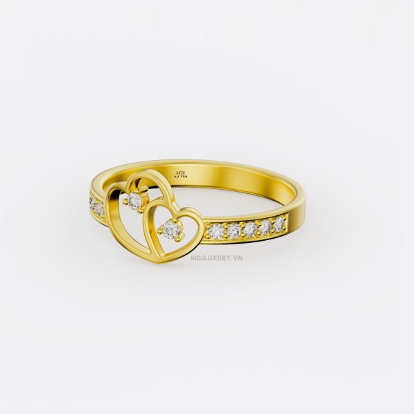 Nhẫn Cầu Hôn Trái Tim Vàng Hồng 14K MDJ NNU81