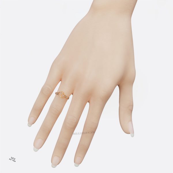 Nhẫn Cầu Hôn Trái Tim Vàng Hồng 14K MDJ NNU81