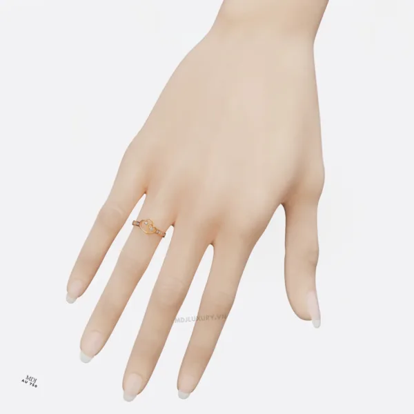 Nhẫn Cầu Hôn Trái Tim Vàng Hồng 14K MDJ NNU81