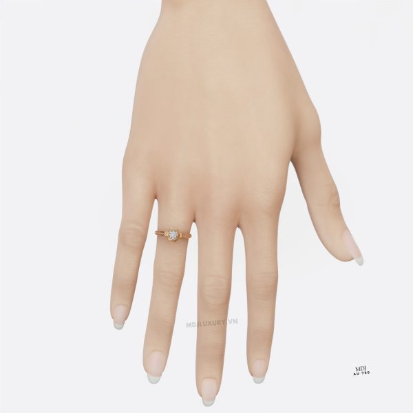 Nhẫn đính hôn vàng trắng MDJ NNU136