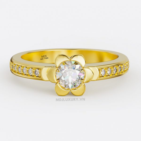 Nhẫn đính hôn vàng trắng MDJ NNU136