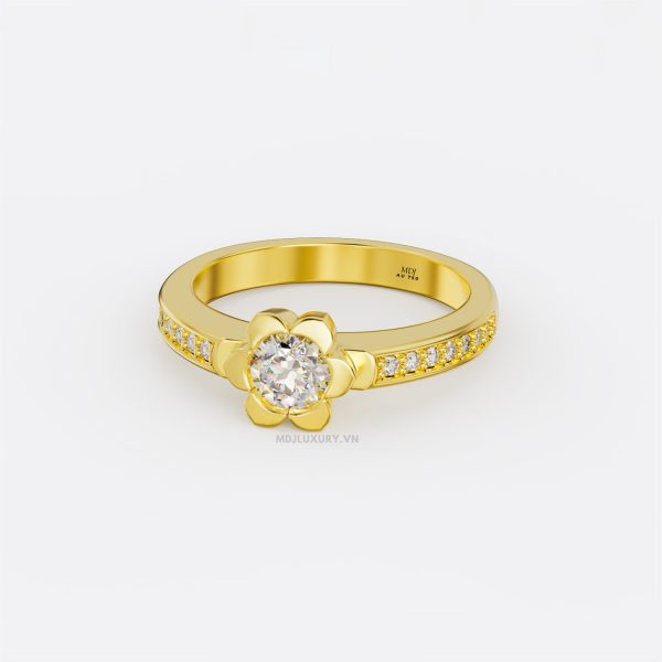 Nhẫn đính hôn vàng trắng MDJ NNU136