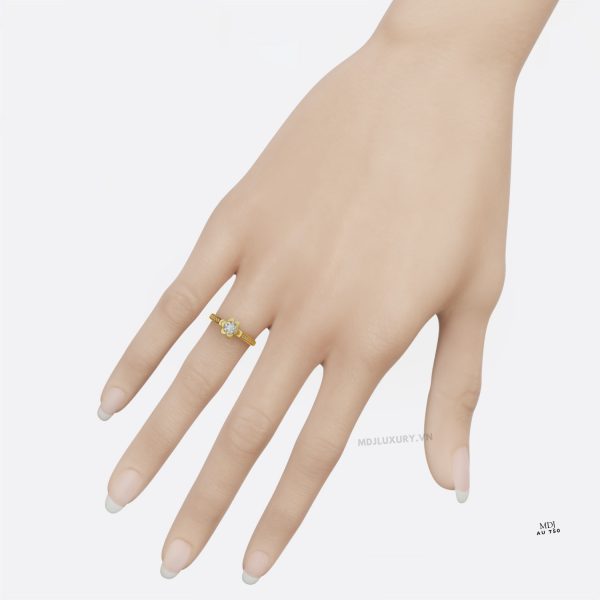 Nhẫn đính hôn vàng trắng MDJ NNU136