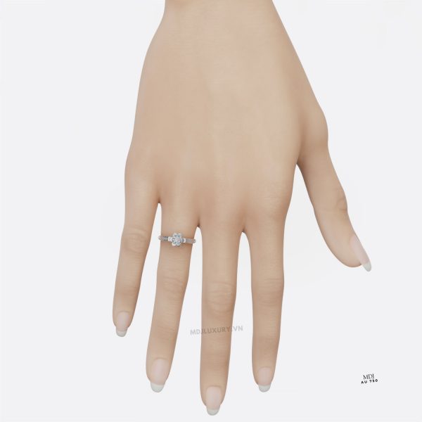 Nhẫn đính hôn vàng trắng MDJ NNU136
