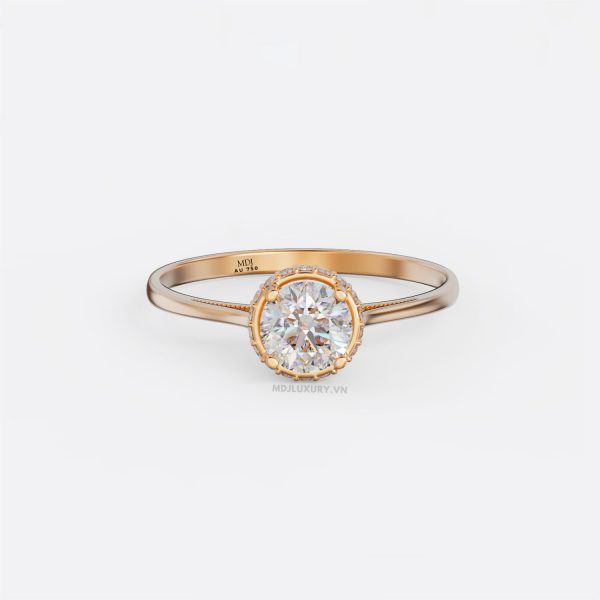 Nhẫn Đính Hôn Vàng Tây  Cao Cấp Đá CZ NNU199