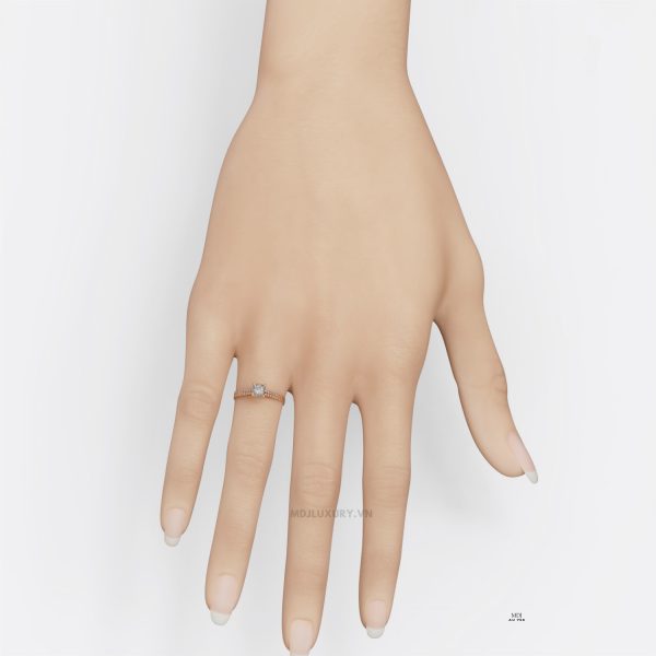 Nhẫn Nữ Đính Hôn Kim Cương nhân Tạo Cao Cấp NNU204