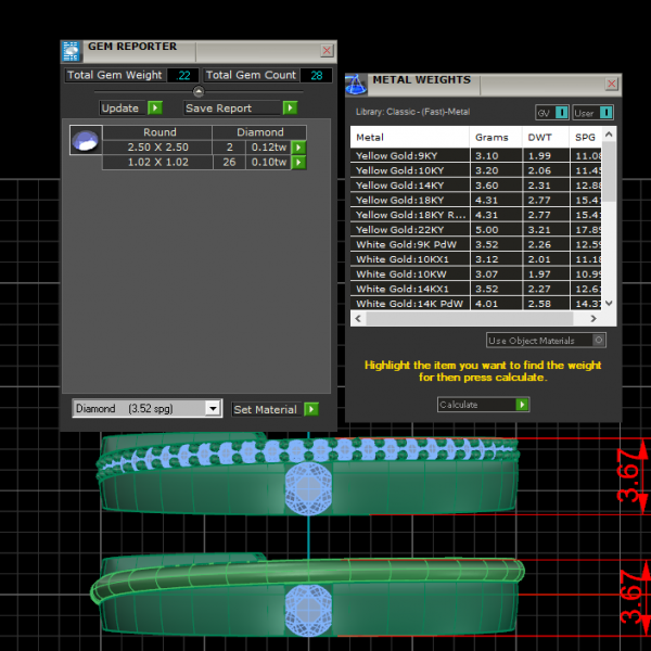 Nhẫn cưới vàng tây kim cương Moissanite NC219