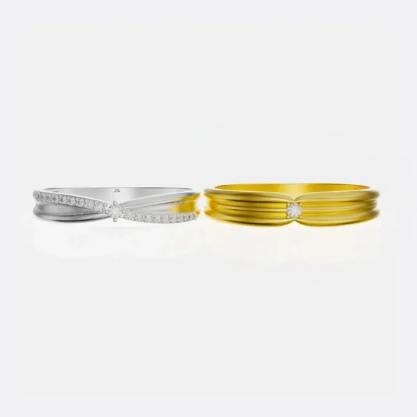 Nhẫn Cưới Hàn Quốc Vàng Tây 18K  MDJ 5 Triệu Đồng NC221
