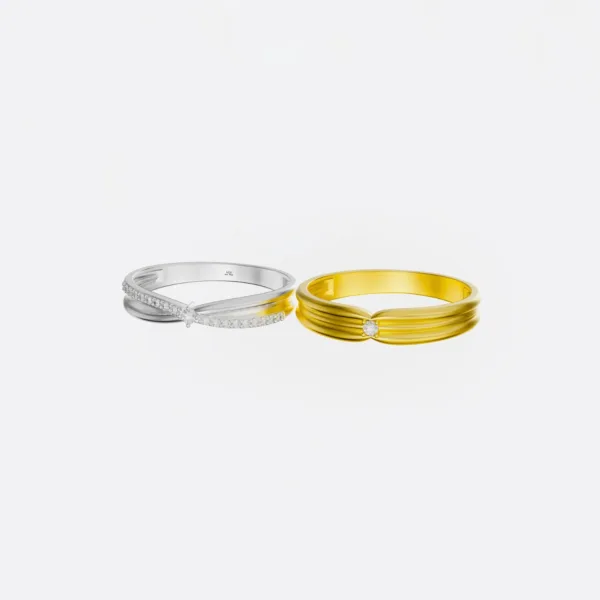 Nhẫn Cưới Hàn Quốc Vàng Tây 18K  MDJ 5 Triệu Đồng NC221