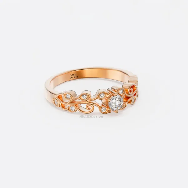 Nhẫn Cầu Hôn Aphrodite Vàng Hồng MDJ NNU127