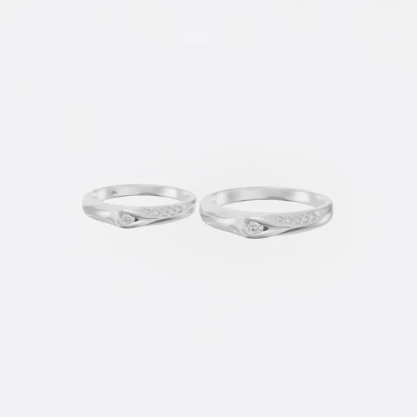 Nhẫn cưới trái tim vàng trắng Hà Nội NC158