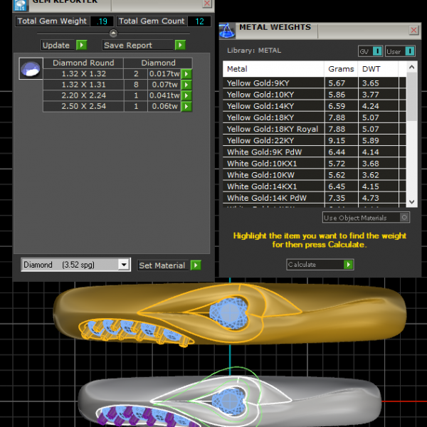 Nhẫn cưới trái tim vàng trắng Hà Nội NC158