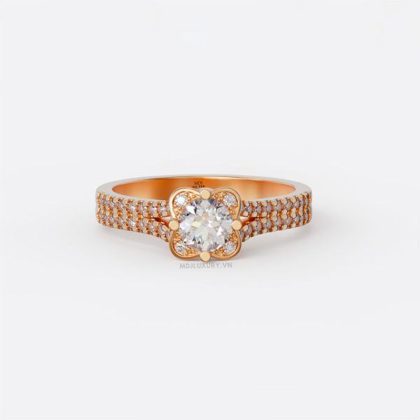 Nhẫn vàng tây kim cương NNU18