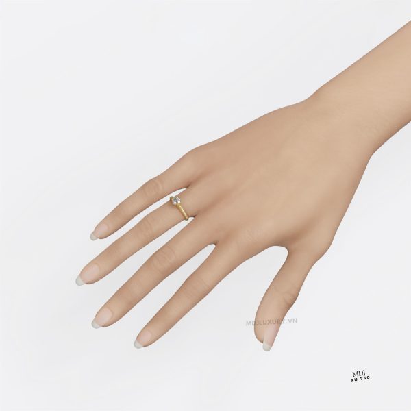 Nhẫn Nữ vàng Trắng đá Moissanite NNU226