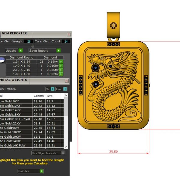 Mặt Dây Chuyền Rồng Vàng 14K MDJ MDC33 – Xưởng trang sức Hà Nội