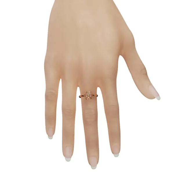 Nhẫn Nữ Cầu hôn vàng tây 16k MDJ flower F011