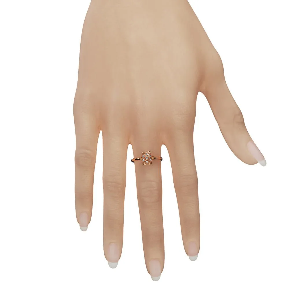 Nhẫn Nữ Cầu hôn vàng tây 16k MDJ flower F011