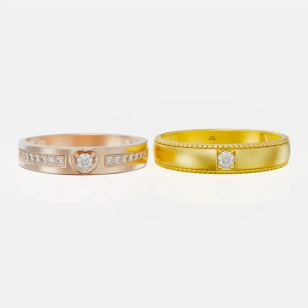 Nhẫn Cưới Giá 2 Triệu Cao Cấp Vàng Tây 18K,10K... NC215
