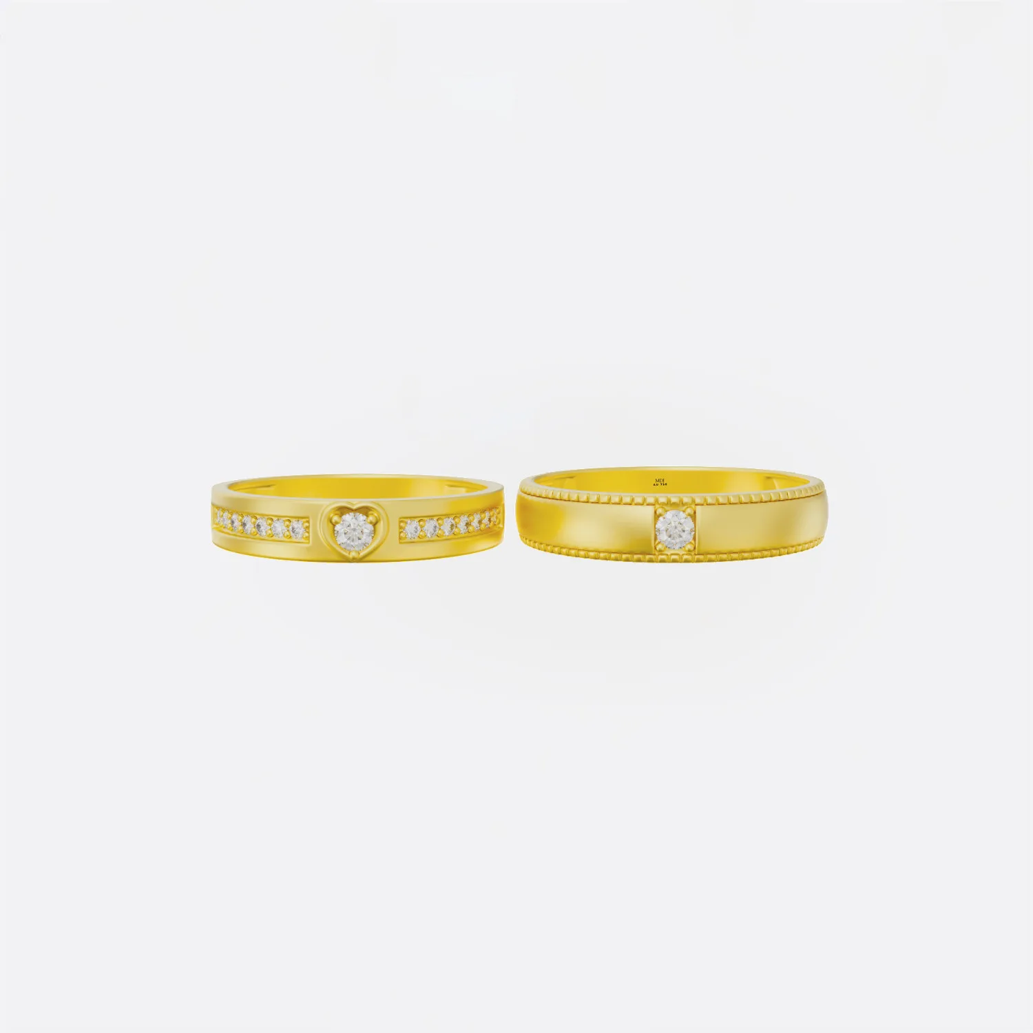 Nhẫn Cưới Giá 2 Triệu Cao Cấp Vàng Tây 18K,10K... NC215
