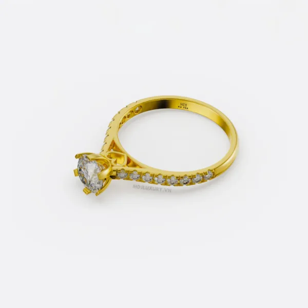 Nhẫn Đính hôn - Cầu Hôn cao cấp Vàng 18K Kim Cương Nhân Tạo NNU209