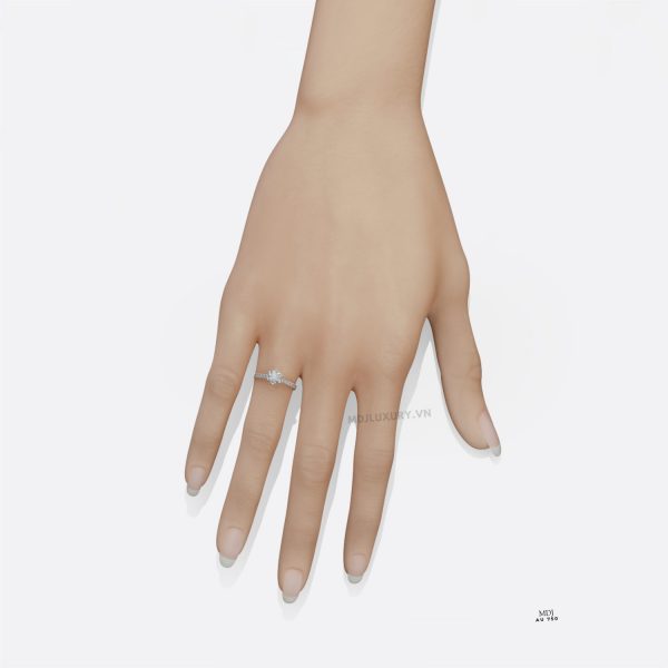 Nhẫn Đính hôn - Cầu Hôn cao cấp Vàng 18K Kim Cương Nhân Tạo NNU209