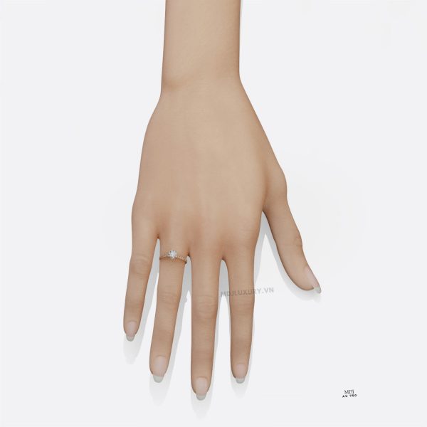 Nhẫn Đính hôn - Cầu Hôn cao cấp Vàng 18K Kim Cương Nhân Tạo NNU209