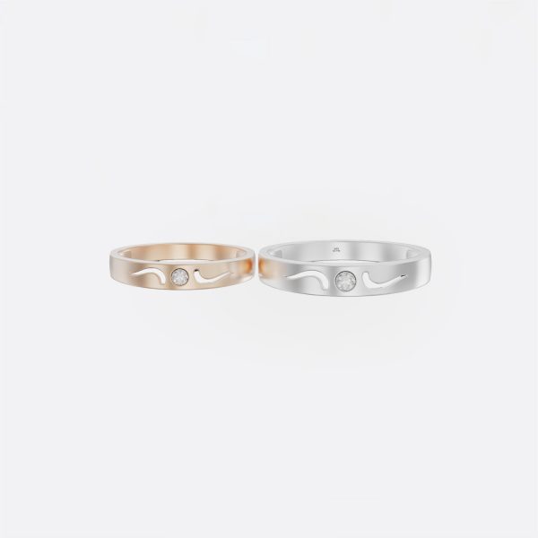 Nhẫn cưới Vàng Trắng đẹp MDJ - NC12