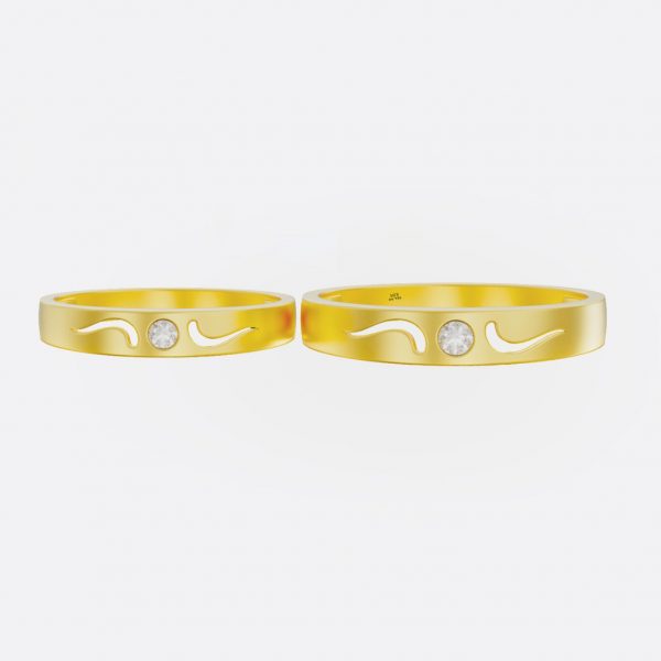 Nhẫn cưới Vàng Trắng đẹp MDJ - NC12