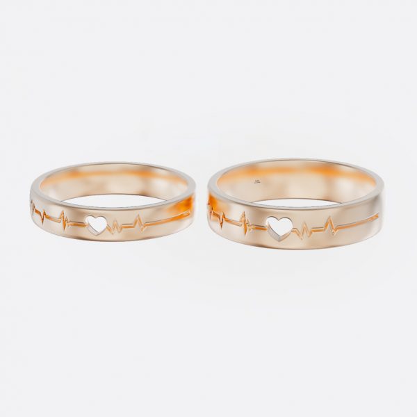 Nhẫn Cưới Trơn Không Đá Hình Trái Tim Cao Cấp Vàng 10K NC17