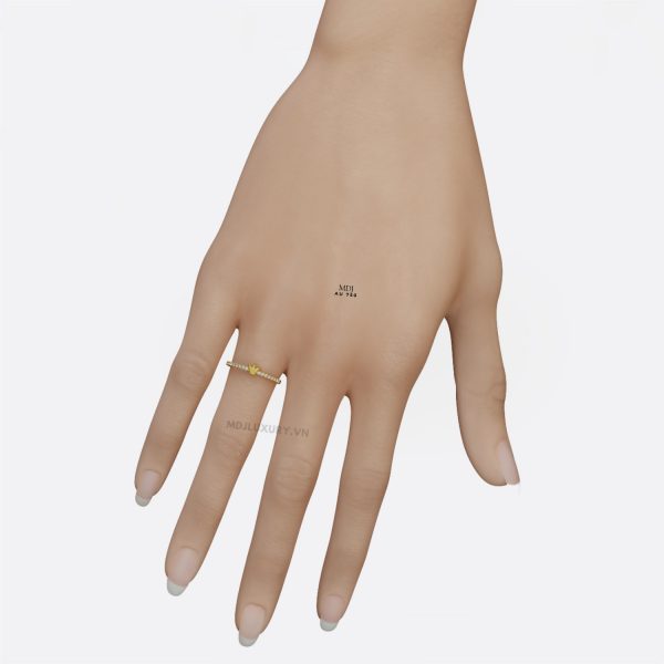 Nhẫn đính hôn vàng trắng kim cương MDJ NNU116