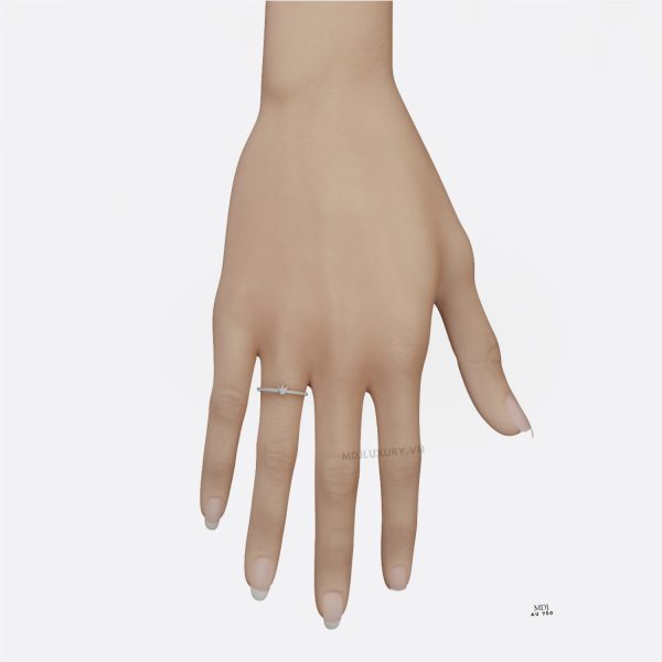 Nhẫn đính hôn vàng trắng kim cương MDJ NNU116